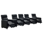 Juego de sala de estar reclinable con mechones tapizados Toohey en negro