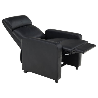 Sillón reclinable tapizado con respaldo para cine en casa Toohey, color negro