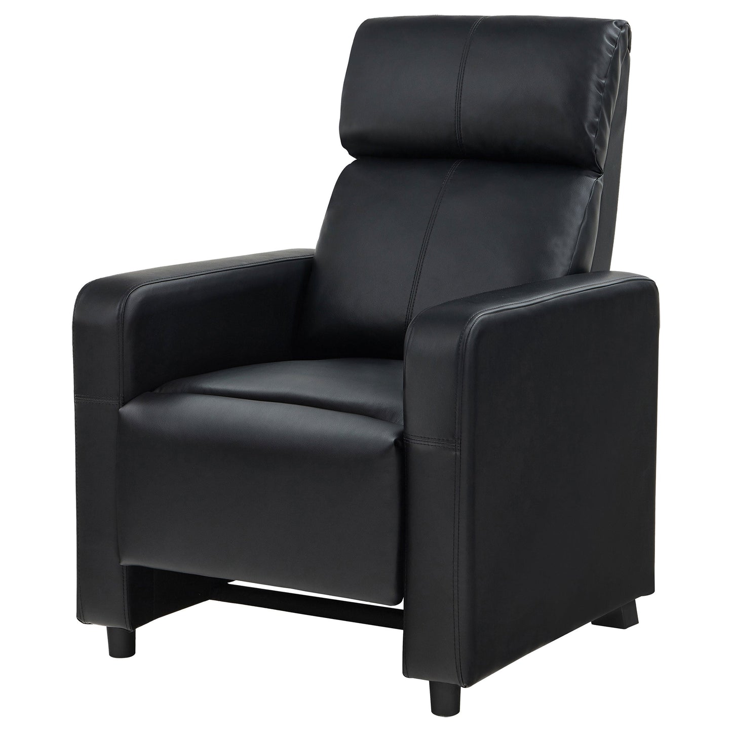 Sillón reclinable tapizado con respaldo para cine en casa Toohey, color negro