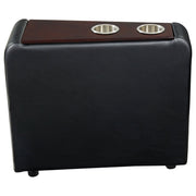 Consola de almacenamiento en cuña para cine en casa tapizada Toohey, color negro