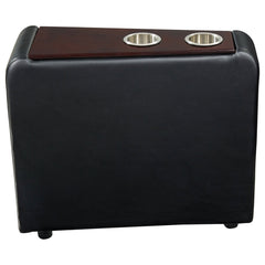 Consola de almacenamiento en cuña para cine en casa tapizada Toohey, color negro