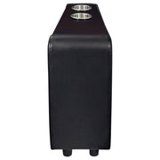 Consola de almacenamiento en cuña para cine en casa tapizada Toohey, color negro