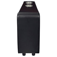 Consola de almacenamiento en cuña para cine en casa tapizada Toohey, color negro