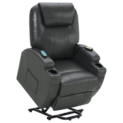 Sillón reclinable de masaje eléctrico tapizado Sanger color champán