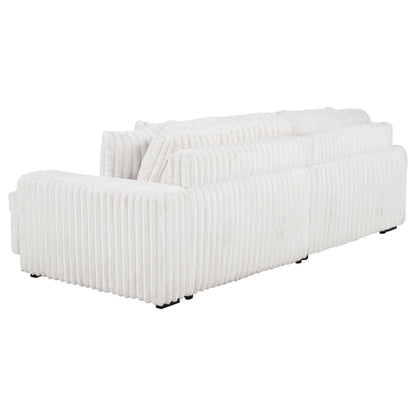 Jacana Corduroy Upholstered Dual Power Chaise Sofa Ivory