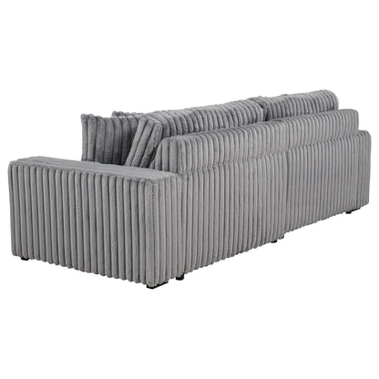 Jacana Corduroy Upholstered Dual Power Chaise Sofa Grey