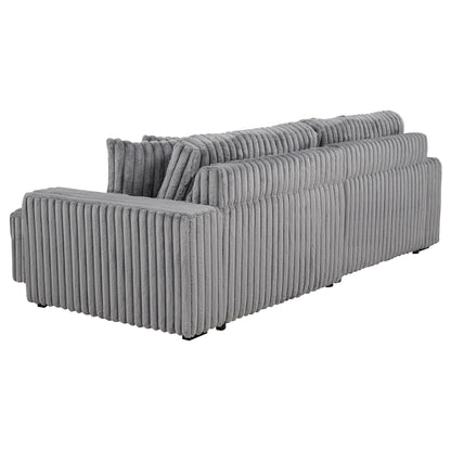 Jacana Corduroy Upholstered Dual Power Chaise Sofa Grey