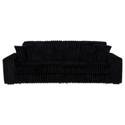 Jacana Corduroy Upholstered Dual Power Chaise Sofa Black