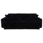 Jacana Corduroy Upholstered Dual Power Chaise Sofa Black