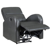 Sillón reclinable eléctrico tapizado Grant marrón