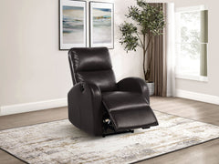 Sillón reclinable eléctrico tapizado Grant marrón