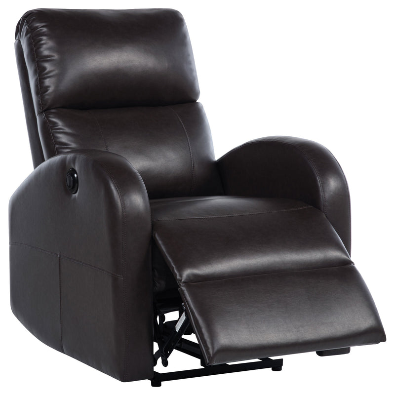 Sillón reclinable eléctrico tapizado Grant marrón