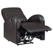 Sillón reclinable eléctrico tapizado Grant marrón