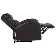 Sillón reclinable eléctrico tapizado Grant marrón