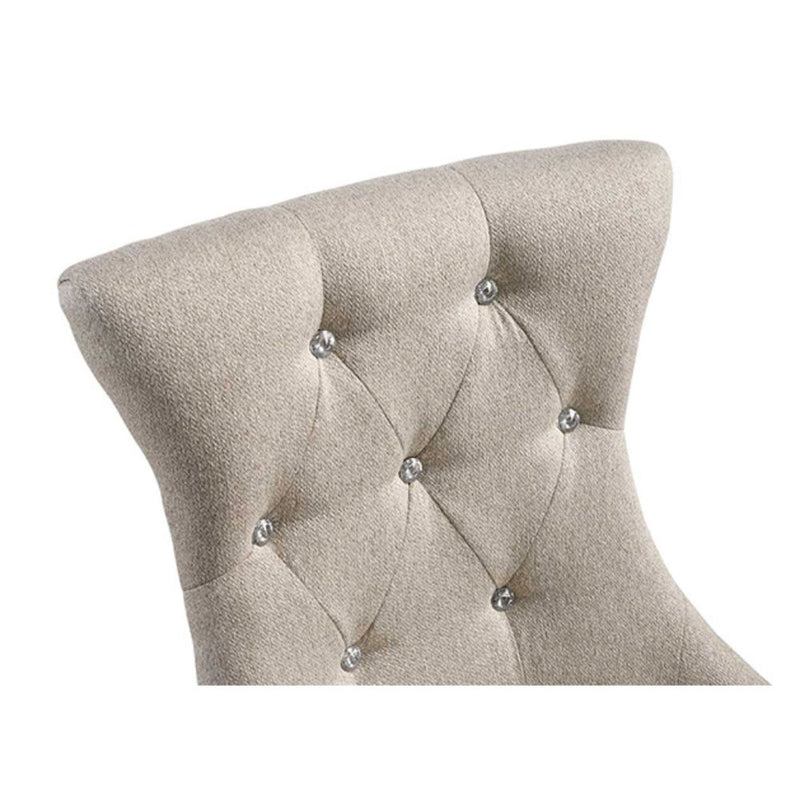 Silla auxiliar tapizada Gabrian de 96 cm de alto con botones capitoné efecto cristal (juego de 2)