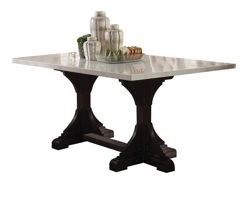 Mesa de comedor rectangular Gerardo de 183 cm de largo con base de caballete