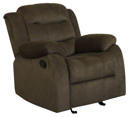 Rodman Upholstered Reclining Sofa Set Olive Brown