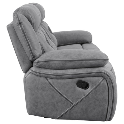 Conjunto de sofá reclinable tapizado Higgins Motion, gris