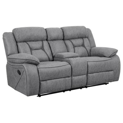 Conjunto de sofá reclinable tapizado Higgins Motion, gris