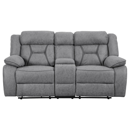 Conjunto de sofá reclinable tapizado Higgins Motion, gris