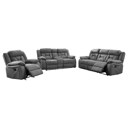 Conjunto de sofá reclinable tapizado Higgins Motion, gris