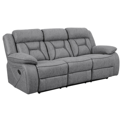 Conjunto de sofá reclinable tapizado Higgins Motion, gris