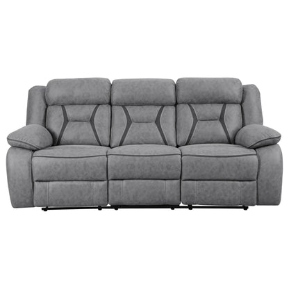 Conjunto de sofá reclinable tapizado Higgins Motion, gris