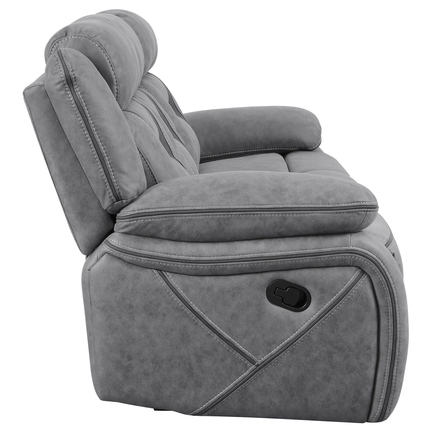 Conjunto de sofá reclinable tapizado Higgins Motion, gris