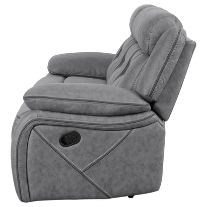 Sofá reclinable tapizado con movimiento Higgins, gris