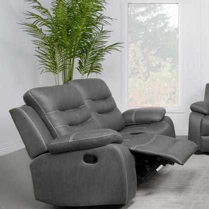 Nova Dark Grey Reclining Loveseat with Padding