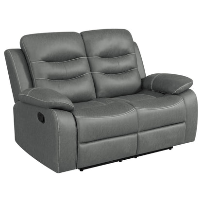 Nova Dark Grey Reclining Loveseat with Padding
