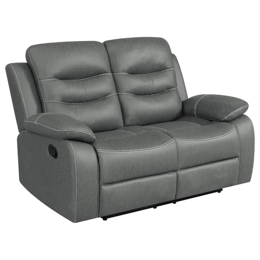 Nova Dark Grey Reclining Loveseat with Padding