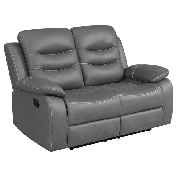 Nova Dark Grey Reclining Loveseat with Padding