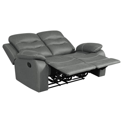 Nova Dark Grey Reclining Loveseat with Padding