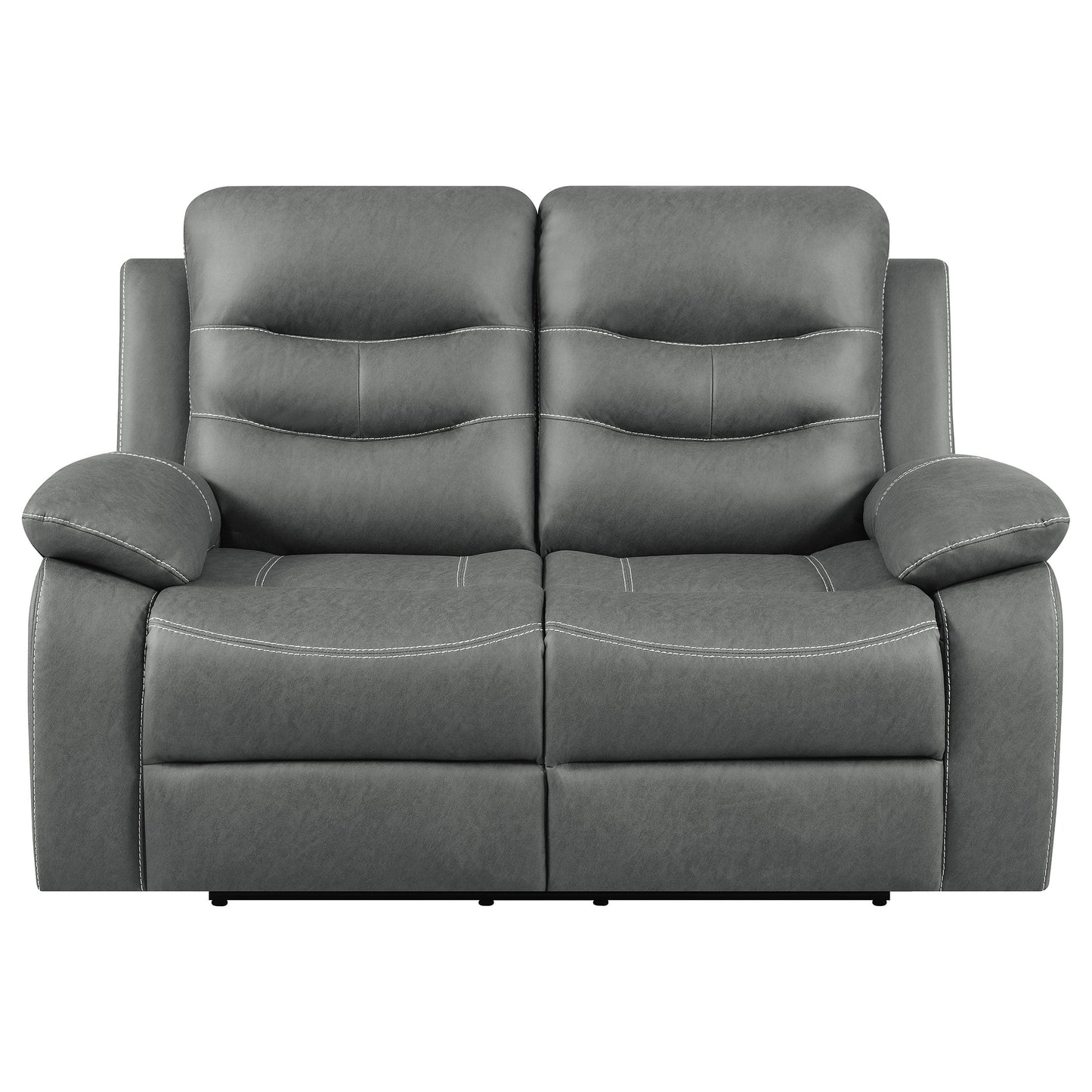 Nova Dark Grey Reclining Loveseat with Padding