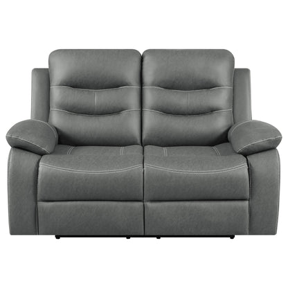 Nova Dark Grey Reclining Loveseat with Padding