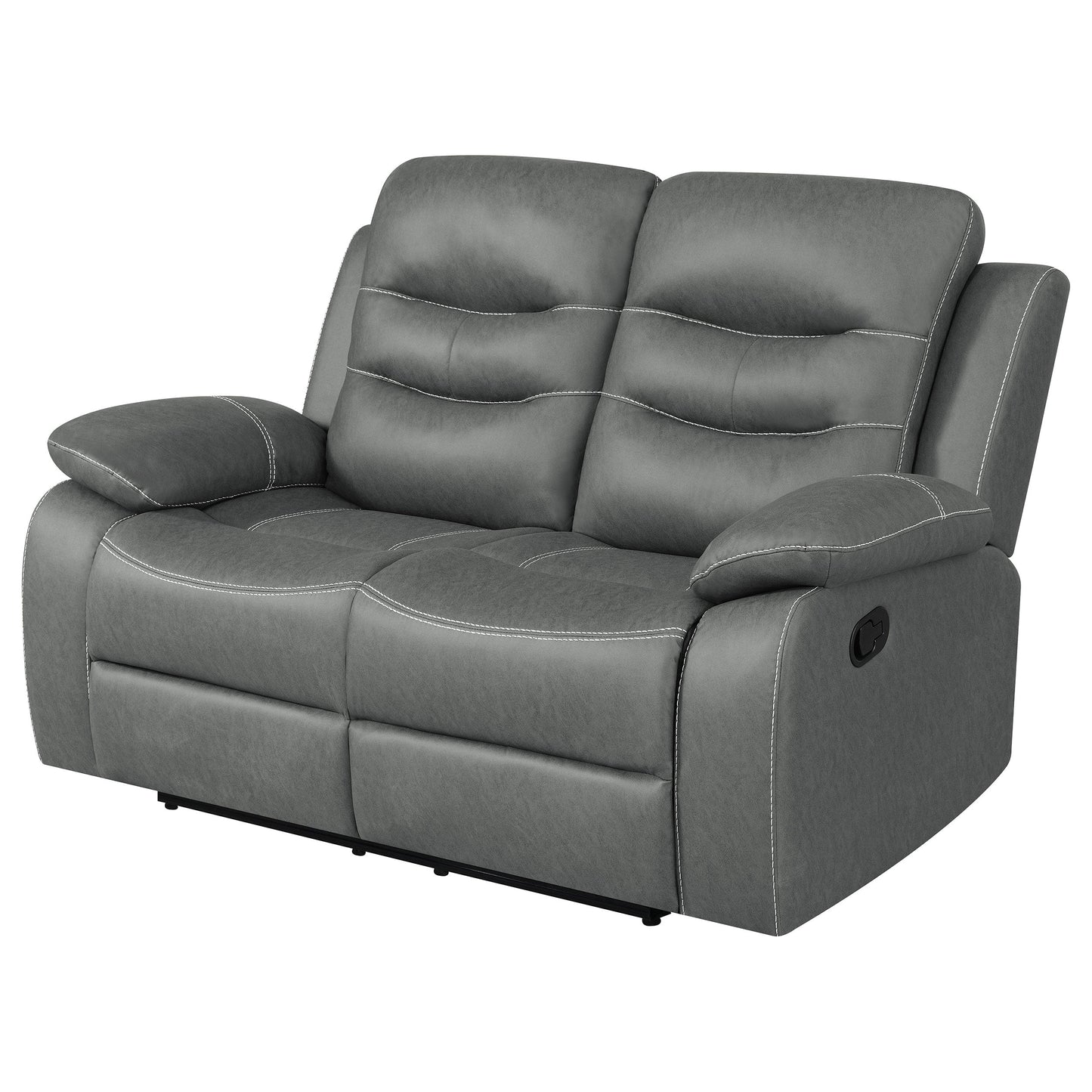 Nova Dark Grey Reclining Loveseat with Padding
