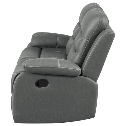 Nova Dark Grey Reclining Loveseat with Padding