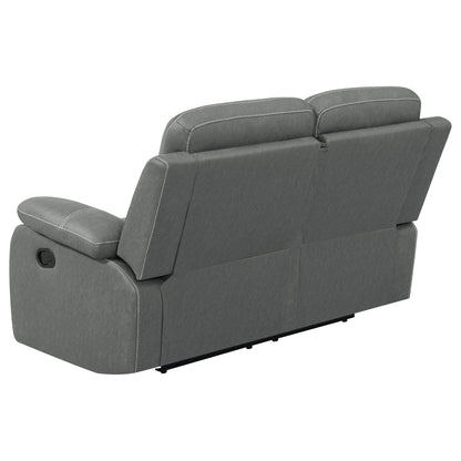 Nova Dark Grey Reclining Loveseat with Padding