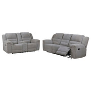Conjunto de sofá reclinable tapizado en chenilla Gilson gris