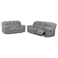 Conjunto de sofá reclinable tapizado en chenilla Gilson gris