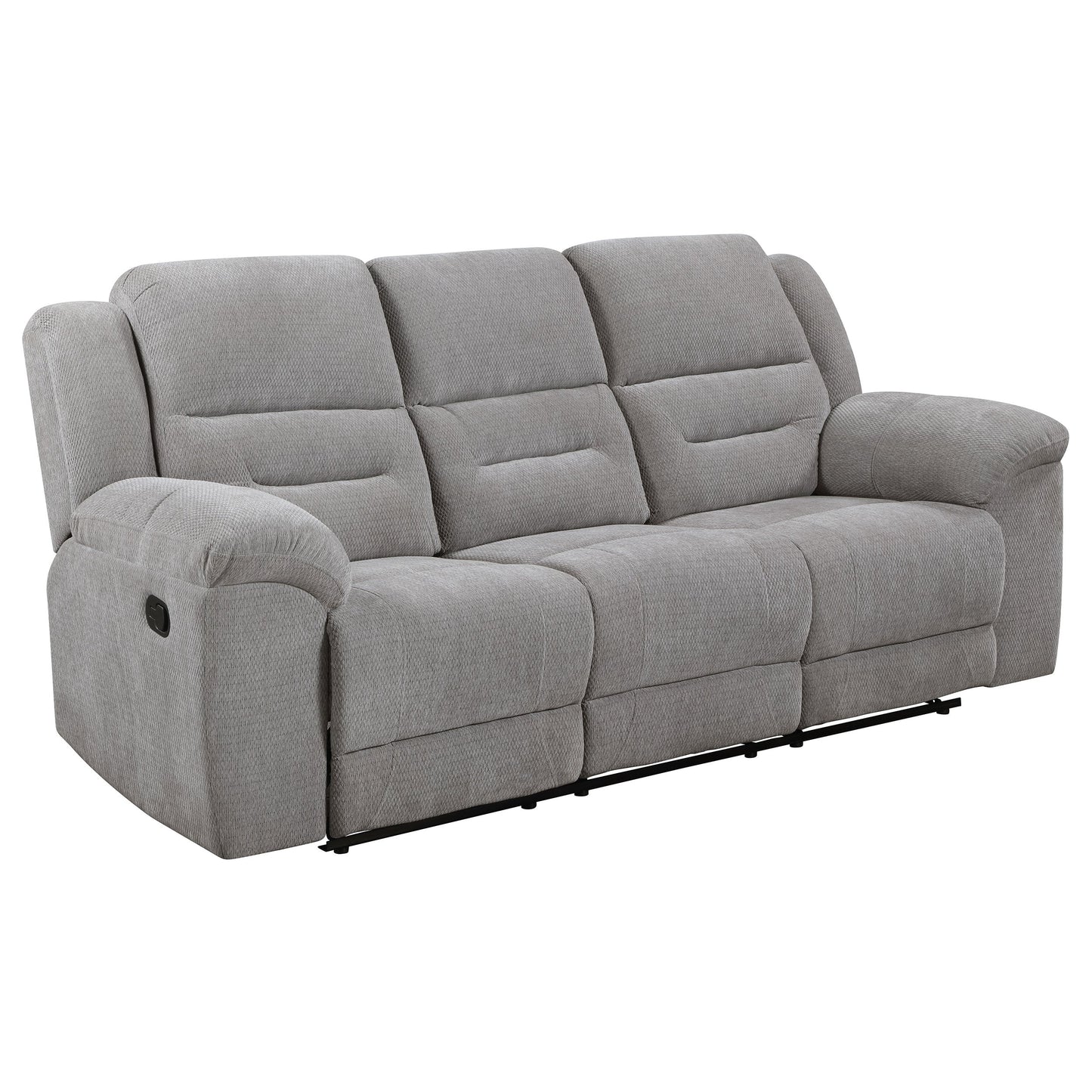 Gilson Chenille Upholstered Reclining Sofa Set Grey