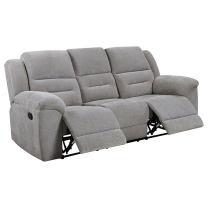 Gilson Chenille Upholstered Reclining Sofa Set Grey