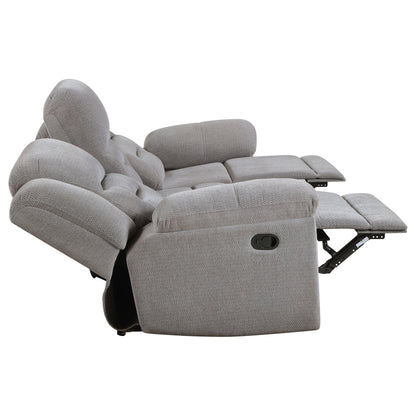 Gilson Chenille Upholstered Reclining Sofa Set Grey