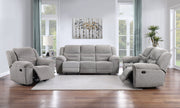 Conjunto de sofá reclinable tapizado en chenilla Gilson gris