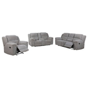 Conjunto de sofá reclinable tapizado en chenilla Gilson gris