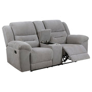 Conjunto de sofá reclinable tapizado en chenilla Gilson gris