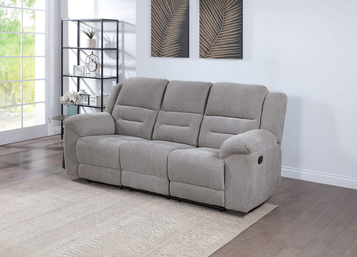 Sofá reclinable tapizado en chenilla Gilson gris