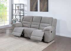 Sofá reclinable tapizado en chenilla Gilson gris