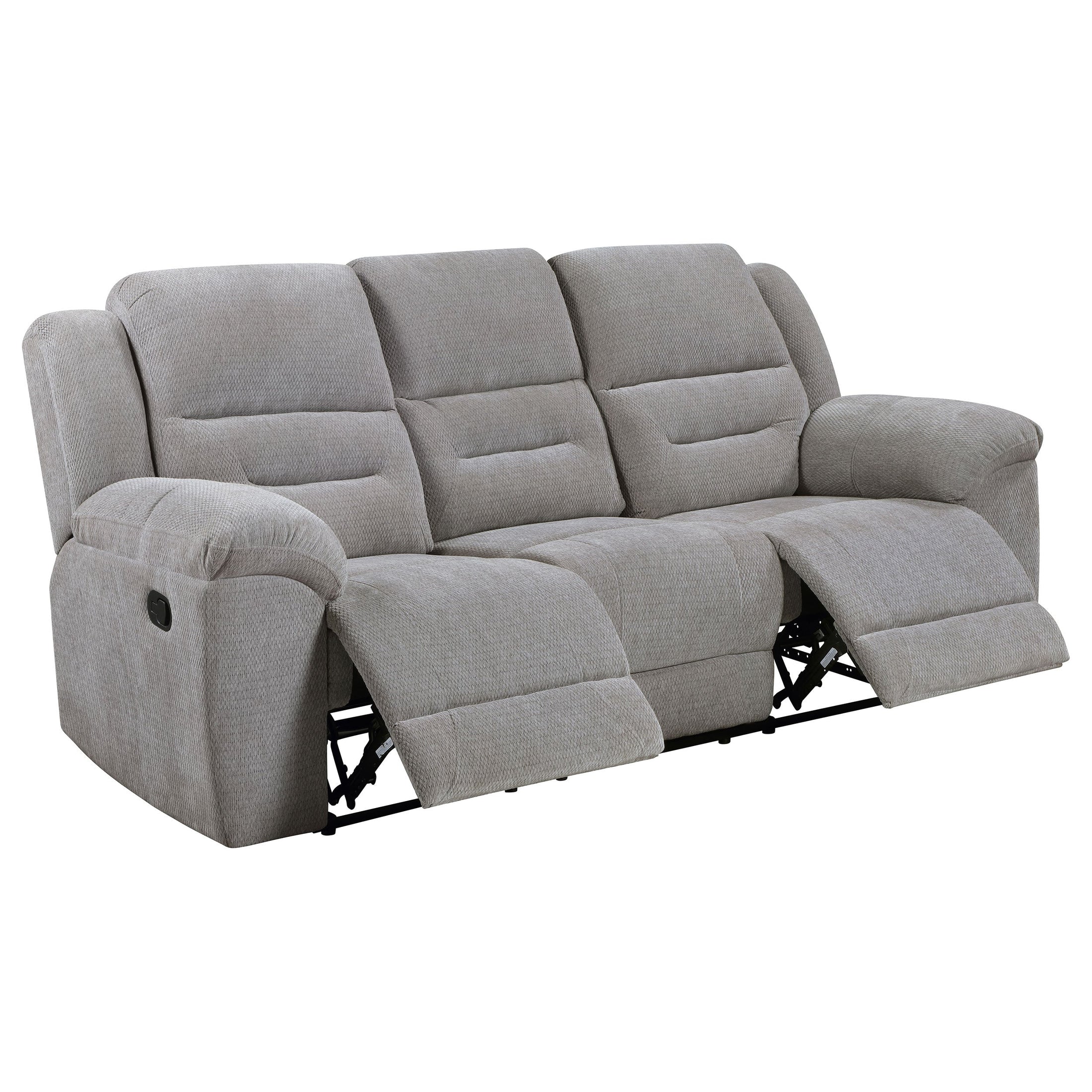 Sofá reclinable tapizado en chenilla Gilson gris
